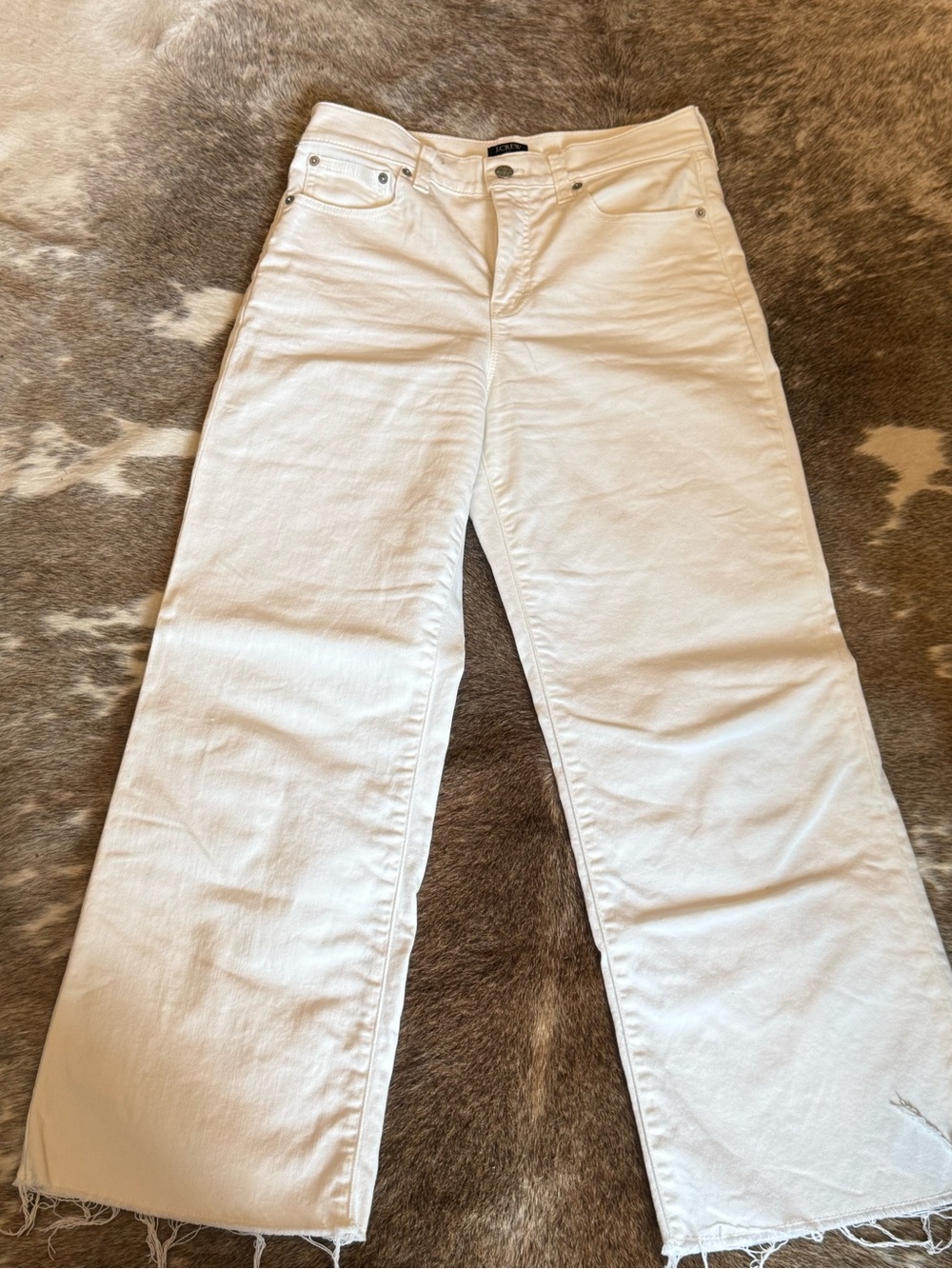 J. Crew White Wide-Leg Crop Jeans size 26